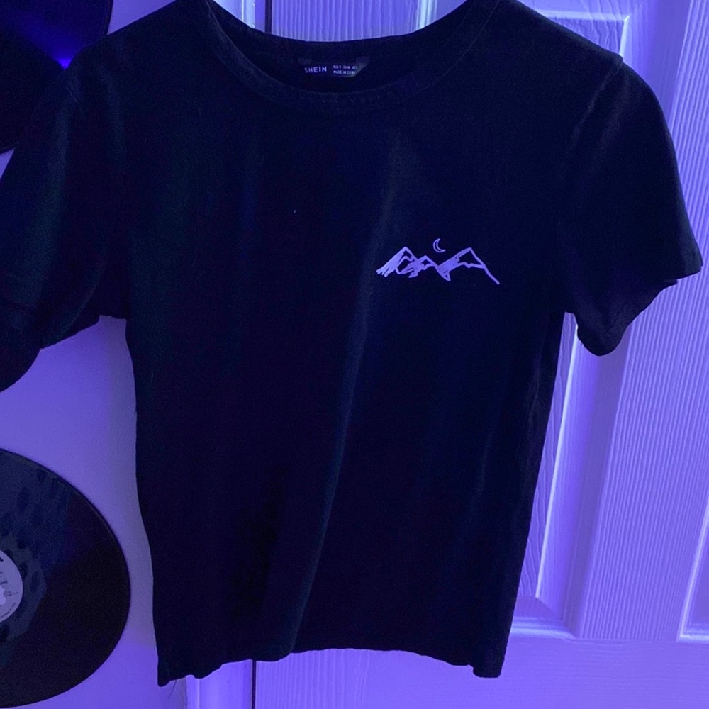 black graphic t-shirt